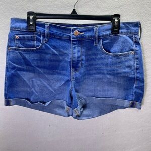 Old Navy Boyfriend Cut Off Shorts Womens 10 Blue Denim Stretch Summer 2455